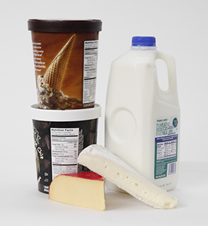 Foods containing milk.