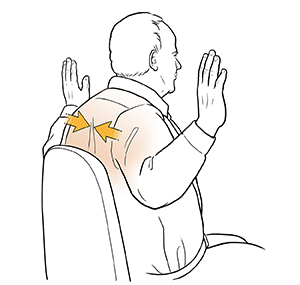 Man doing back press exercise.